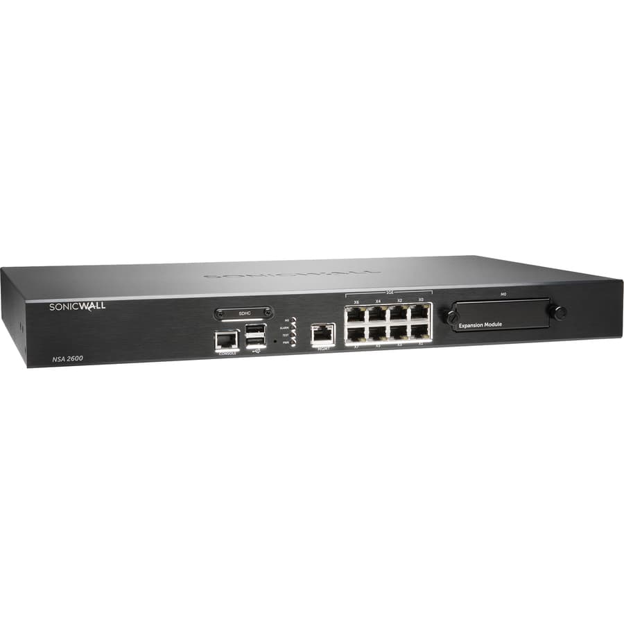 SonicWall NSA 2600 hardware firewall appliance for branch network security