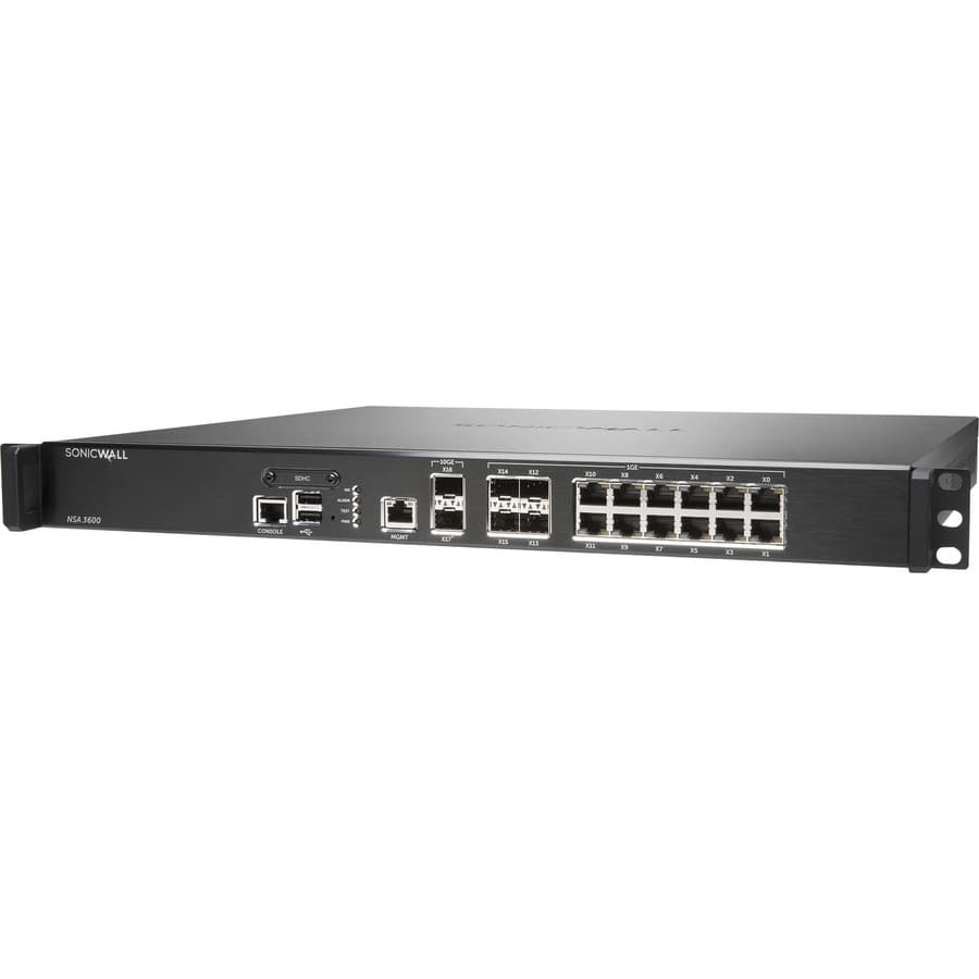 SonicWall NSA 3600 restricted license use next-gen firewall with 24 GbE ports