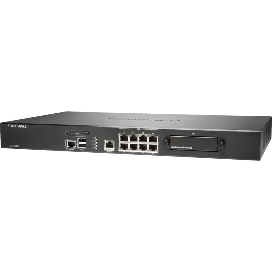 SonicWall NSA 2600 hardware firewall appliance for branch network security