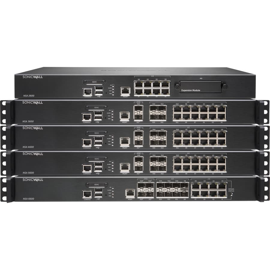 SonicWall NSA 3600 restricted license use next-gen firewall with 24 GbE ports