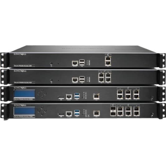 SonicWall SMA 210 hardware remote access appliance with 5-user license