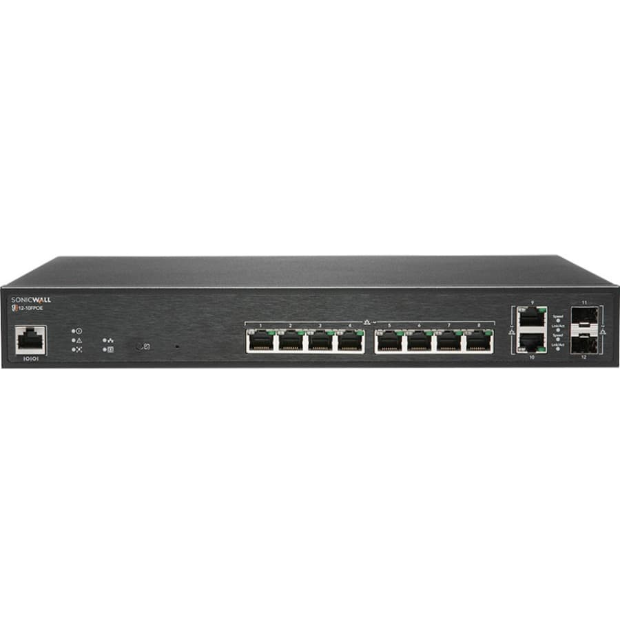SonicWall 10 Port Gig PoE Switch 2 SFP 02-SSC-2464 | Managed PoE, SD-Branch