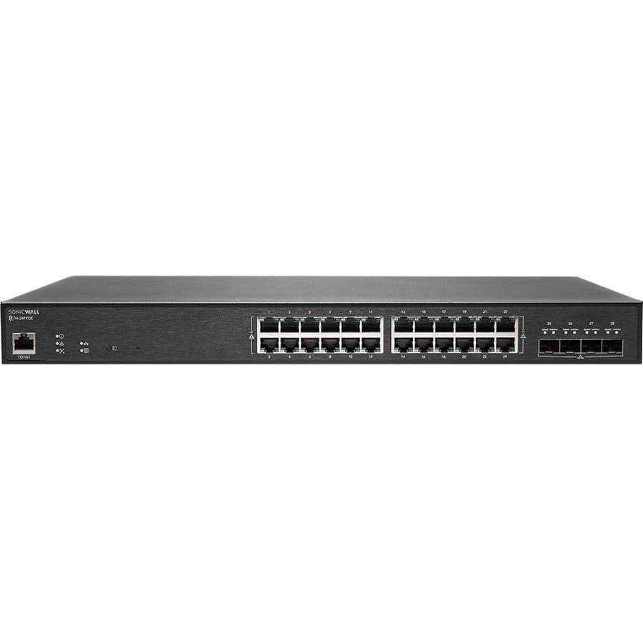 SonicWall 02-SSC-2468 24-Port Gigabit PoE Switch | 4 SFP, Secure Edge