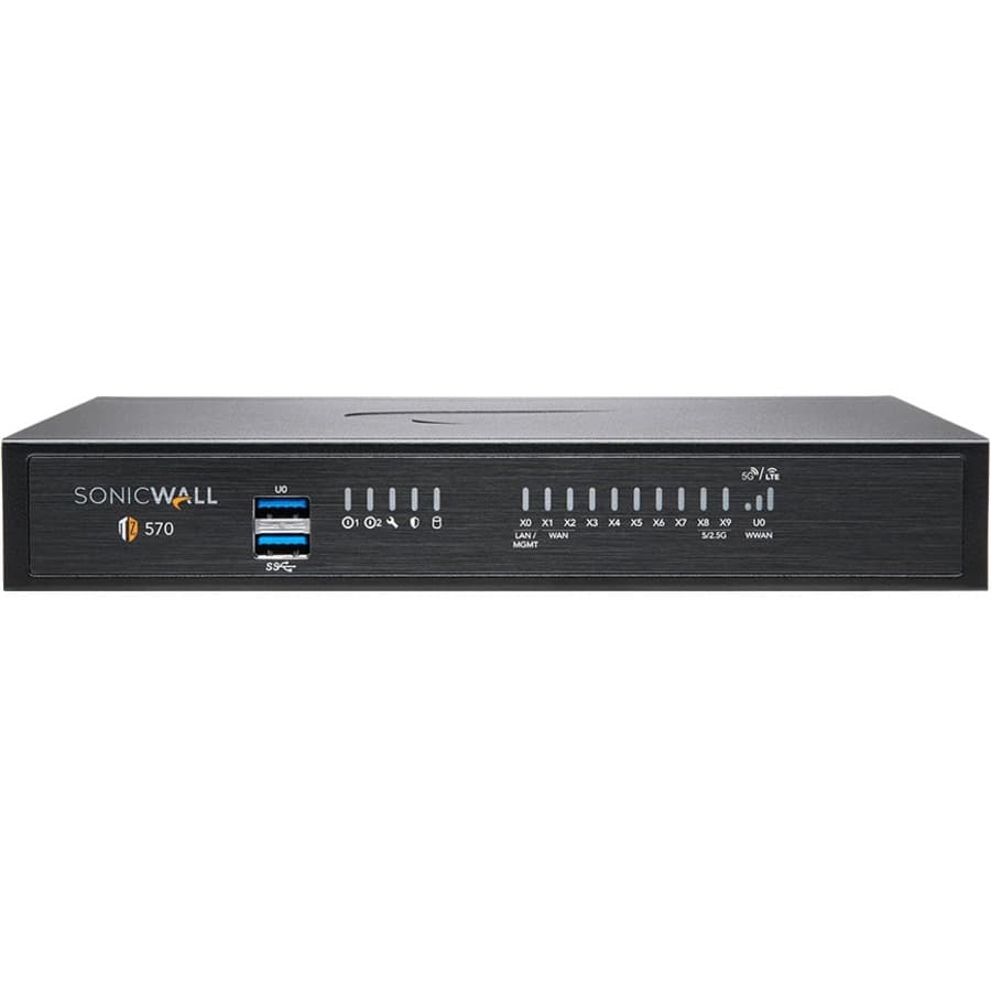 SonicWall TZ570W TotalSecure ESSN 3-year next-gen firewall with wireless support and SFP+