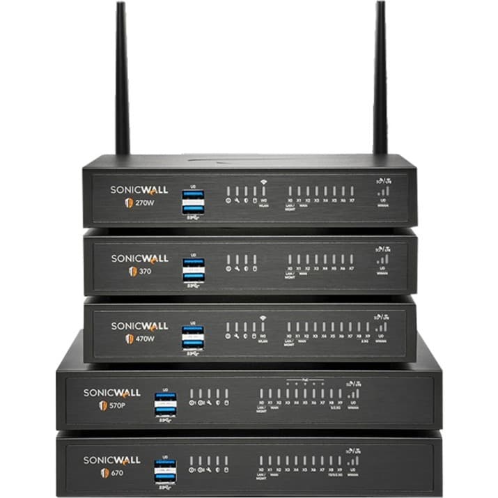 SonicWall TZ370 02-SSC-6816 TotalSecure AE 3-Year | UTM Firewall, Branch