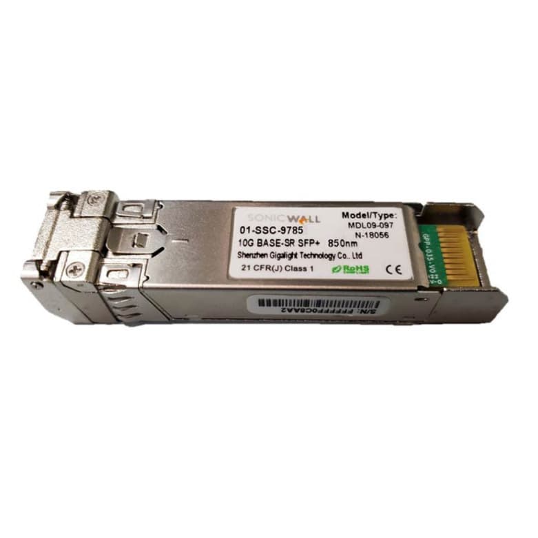 SonicWall 10GBase-SR SFP+ transceiver module for 10 Gigabit Ethernet multimode fiber links