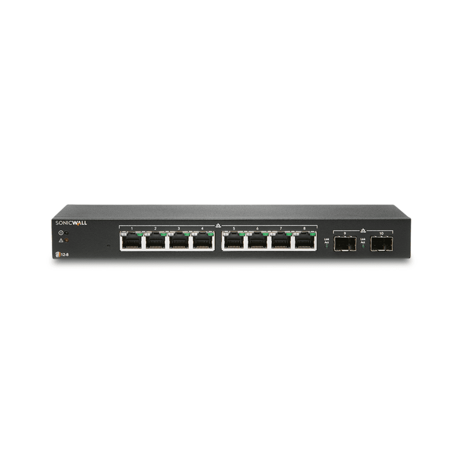 SonicWall 8 port managed Layer 2 switch with 2 SFP uplinks