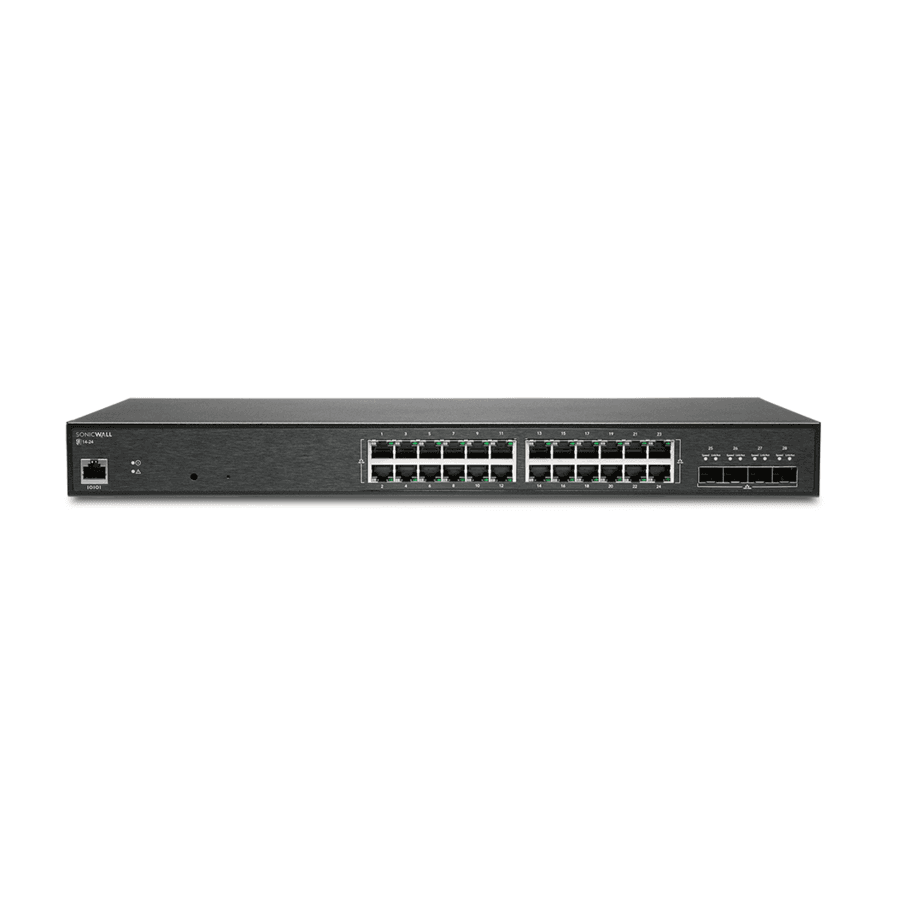 SonicWall 24 port Gigabit managed switch with 4 SFP+ uplinks