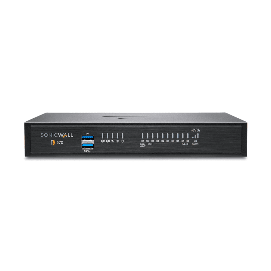 SonicWall TZ570 TotalSecure AE 3YR security firewall appliance with 8 ports and SFP+ expansion