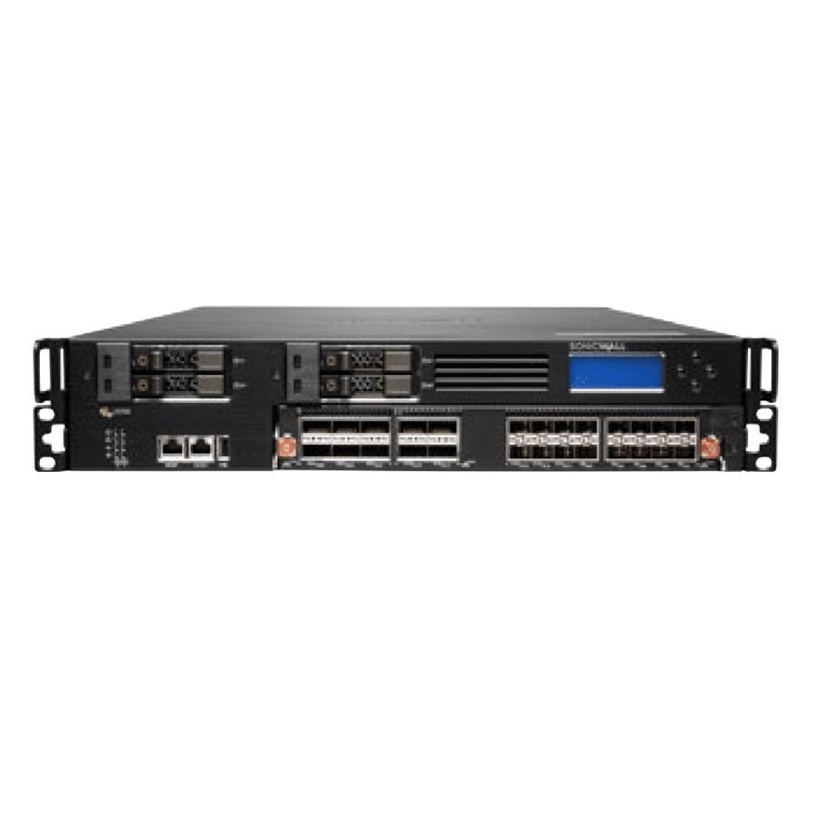 SonicWall NSSP 15700 rack-mountable next-gen firewall appliance with 10 Gigabit Ethernet connectivity
