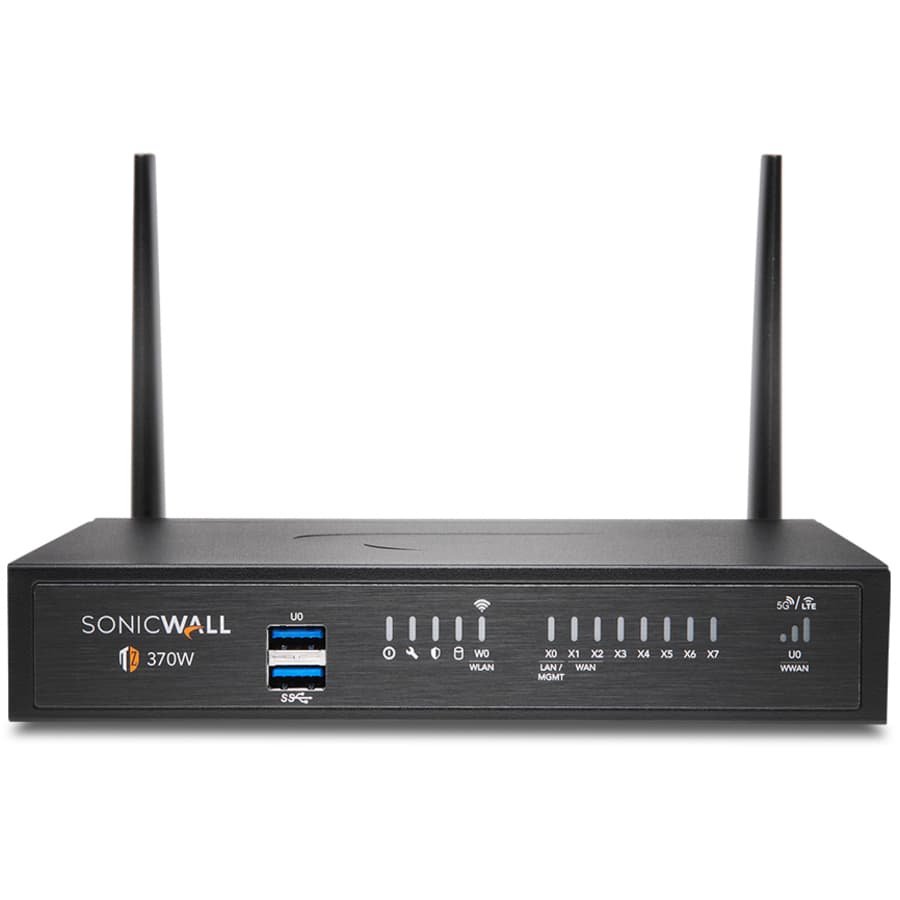 SonicWall TZ370 hardware firewall bundle with 2-year Secure Upgrade Threat subscription
