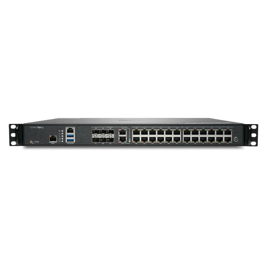 SonicWall NSA 5700 Total Secure Essential Edition 1-year 1U rack-mount firewall with 26 ports