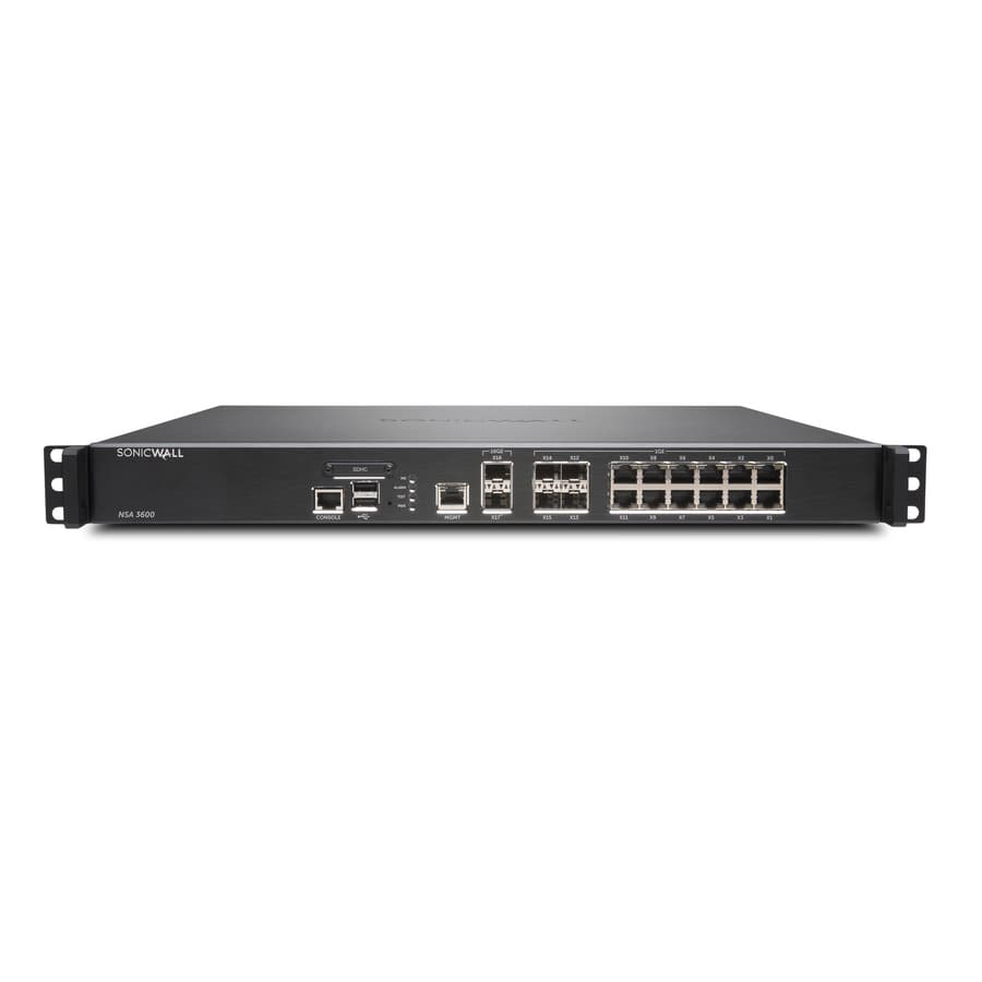 SonicWall NSA 3600 restricted license use next-gen firewall with 24 GbE ports