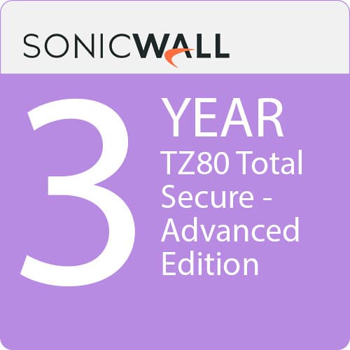 SonicWall TZ80 TotalSecure Advanced Edition 3YR | Firewall, UTM