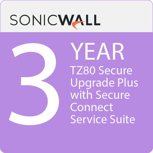 SonicWall TZ80 Secure Upgrade Plus SC 3YR | Firewall, Secure Connect